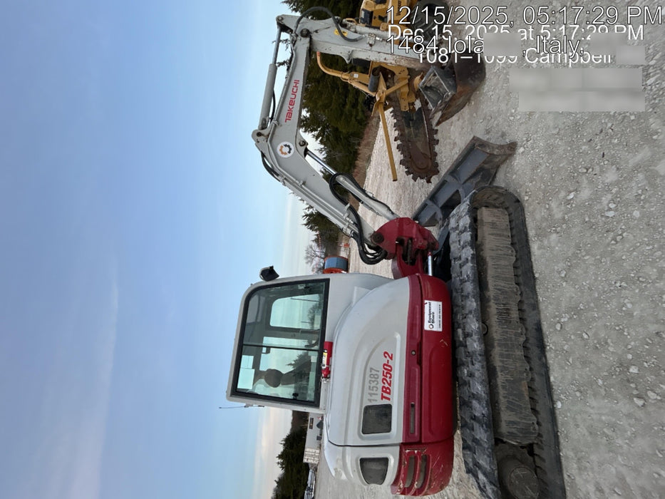 2020 Takeuchi TB250-2C Cab/Heat/Air, Rubber Tracks, Manual TAG QC