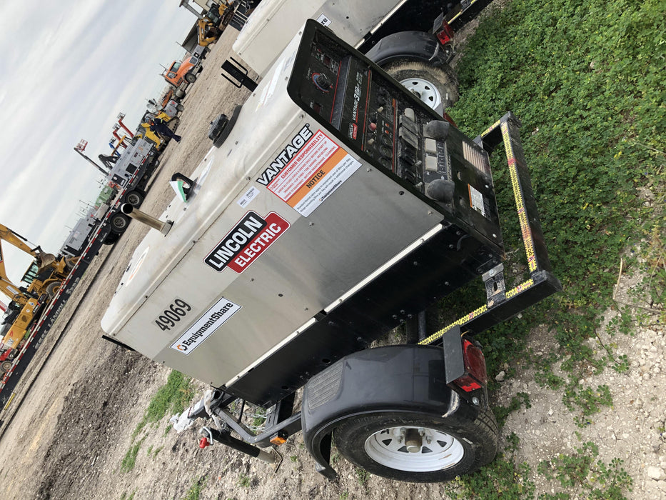 2019 Lincoln Electric Vantage 322 Ready-Pak 3, Two Wheel Trailer, Fender and Light Kit, Cable Rack