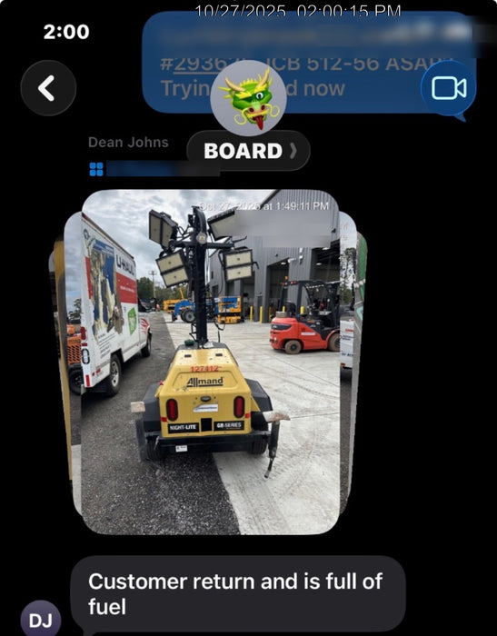 2021 Allmand NLV3GR (4) LED Light Fixture 350W, 23' Vertical Mast, 3kW Prime, Towable, Deep Sea L401, Leveling Jacks, Yanmar T4F 5.8hp