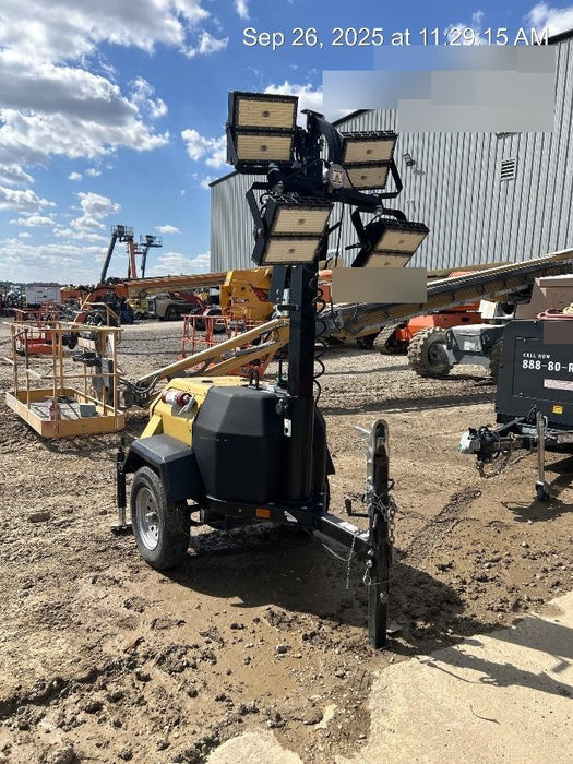 2022 Allmand NLV3GR (4) LED Light Fixture 350W, 23' Vertical Mast, 3kW Prime, Towable, Deep Sea L401, Leveling Jacks, Yanmar T4F 5.8hp