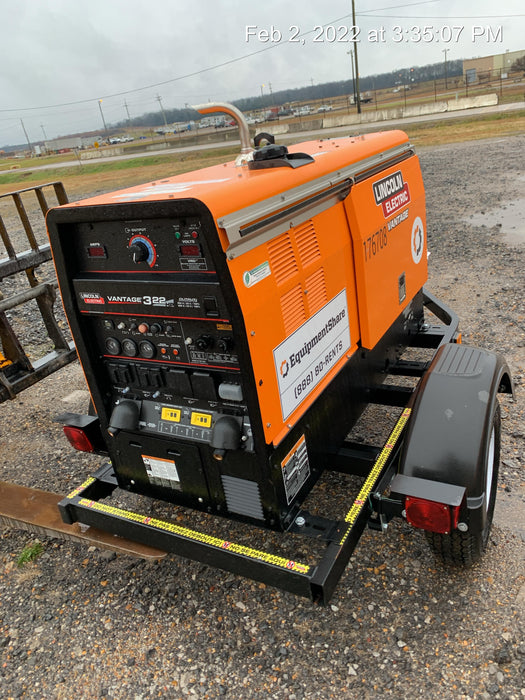 2021 Lincoln Electric Vantage 322 Vantage 322 Ready Pak 3 w/ Decals, ORANGE (includes trailer, cable rack, fender light kit) NO Telematics