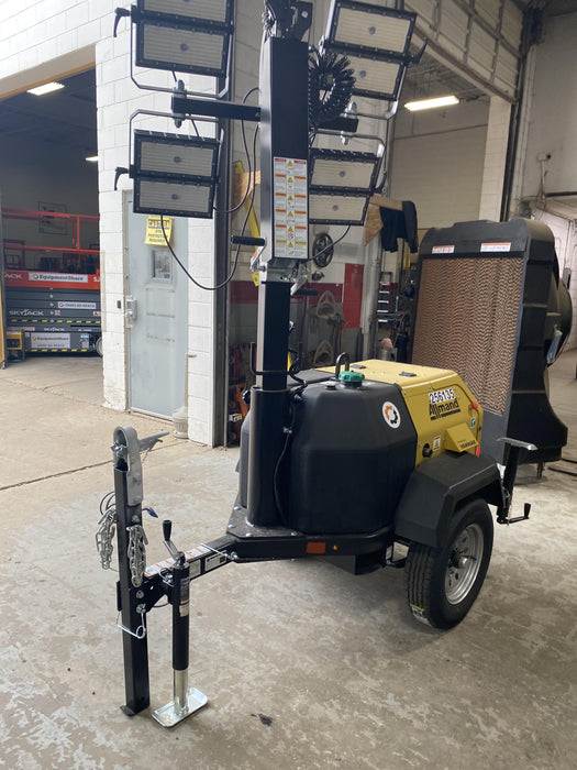 2022 Allmand NLV3GR (4) LED Light Fixture 350W, 23' Vertical Mast, 3kW Prime, Towable, ES Decals, T3