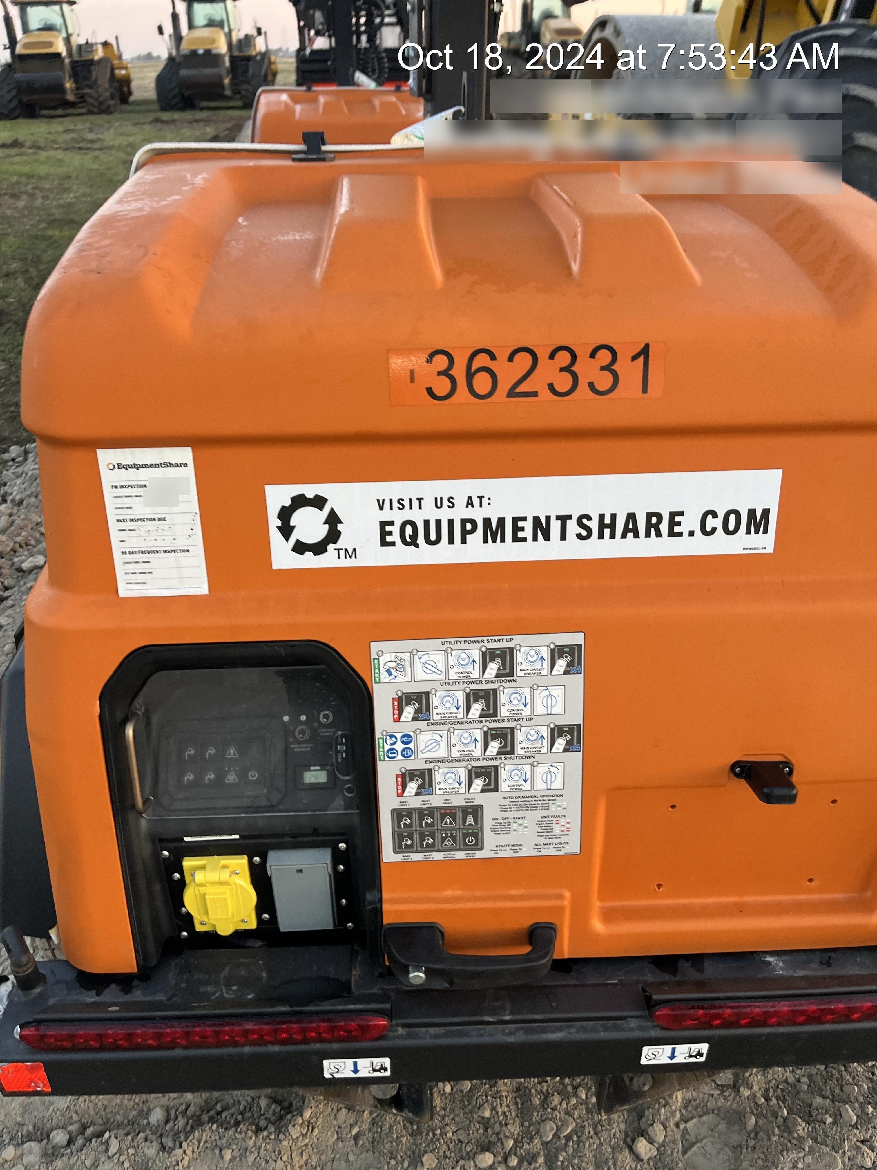 2023 Generac MLT2 Diesel, Flex Switch 120V Input, Powerzone Controller, 
(4) 320W LED Lights, 4kW Generator, 39.9 Gal Fuel Tank, 2" Ball, T3