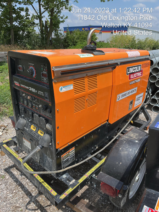 2021 Lincoln Electric Vantage 322 Vantage 322 Ready Pak 3 w/ Decals, ORANGE (includes trailer, cable rack, fender light kit) NO Telematics