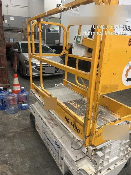 Custom Equipment HB-1430 <ul>
 <li>Hy-Brid Scissor Lift</li>
  <li>Platform capacity up to 670 lbs.</li>
  <li>Working height up to 20 ft</li>
  <li>Weighs under 1,700 lbs.</li>
  <li>Non-marking wheels </li>
</ul>