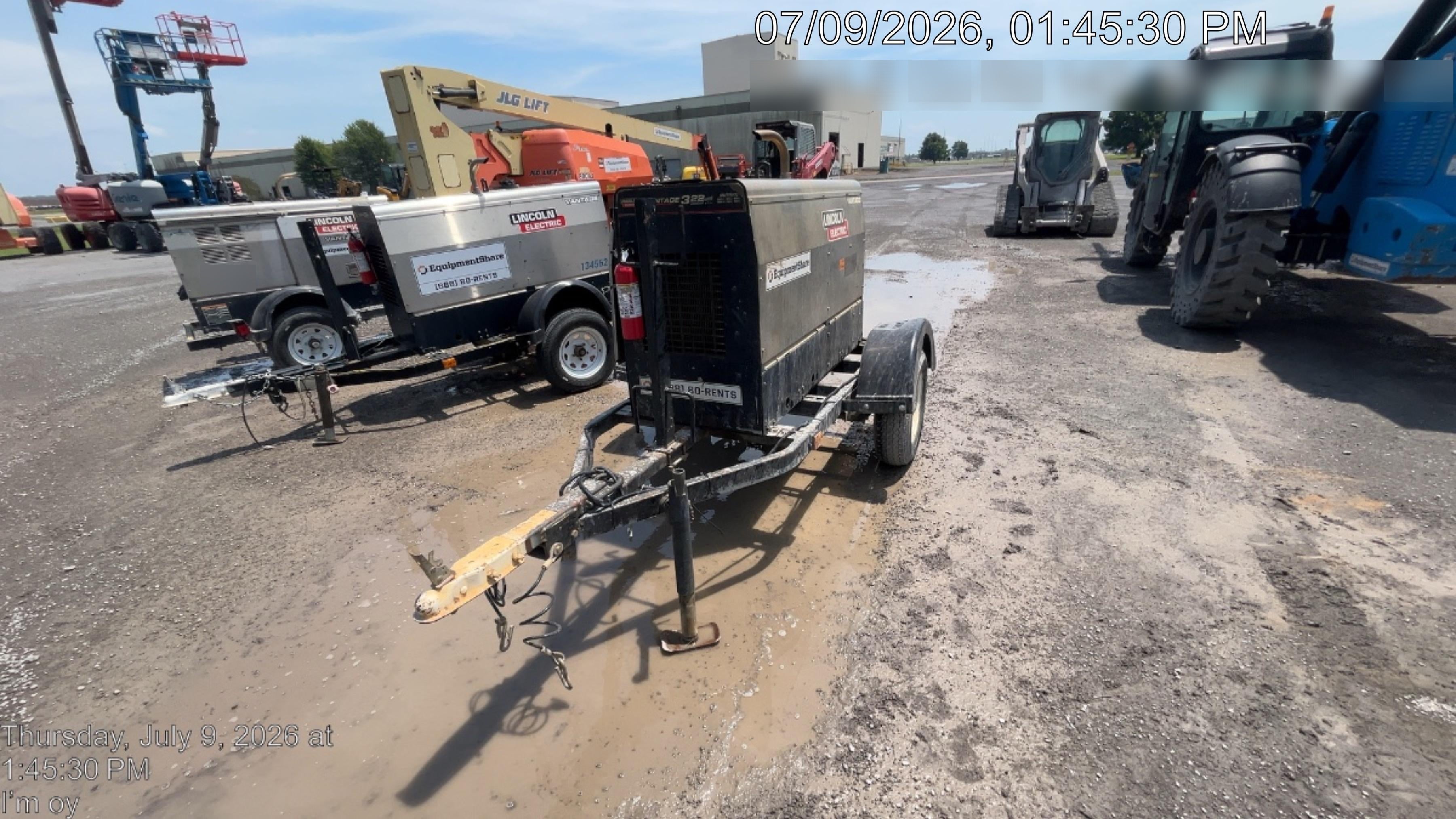 2019 Lincoln Electric Vantage 322 Ready-Pak 3, Two Wheel Trailer, Fender and Light Kit, Cable Rack