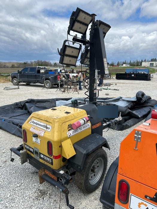 2022 Allmand NLV3GR (4) LED Light Fixture 350W, 23' Vertical Mast, 3kW Prime, Towable, Deep Sea L401, Leveling Jacks, Yanmar T4F 5.8hp