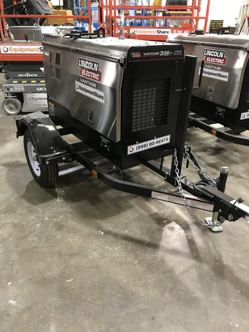2019 Lincoln Electric Vantage 322 Ready-Pak 3, Two Wheel Trailer, Fender and Light Kit, Cable Rack