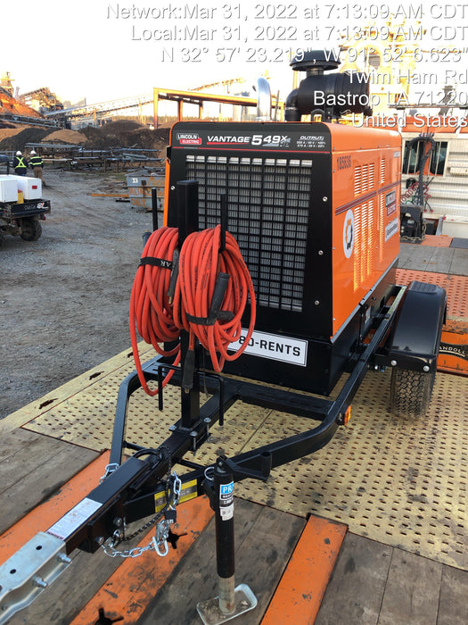 2021 Lincoln Electric Vantage 549X Ready Pak 3, ORANGE (includes trailer, cable rack, fender light kit)