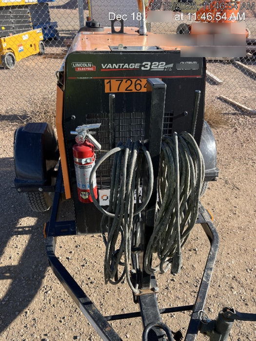 2021 Lincoln Electric Vantage 322 Vantage 322 Ready Pak 3 w/ Decals, ORANGE (includes trailer, cable rack, fender light kit) NO Telematics