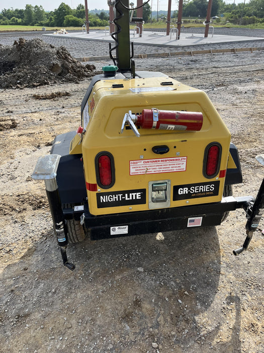 2022 Allmand NLV3GR (4) LED Light Fixture 350W, 23' Vertical Mast, 3kW Prime, Towable, ES Decals, T3