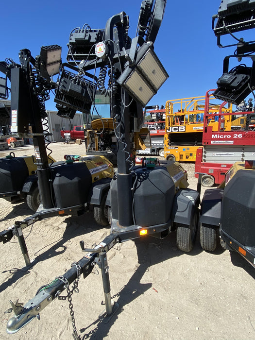 2022 Allmand NLV3GR (4) LED Light Fixture 350W, 23' Vertical Mast, 3kW Prime, Towable, Deep Sea L401, Leveling Jacks, Yanmar T4F 5.8hp