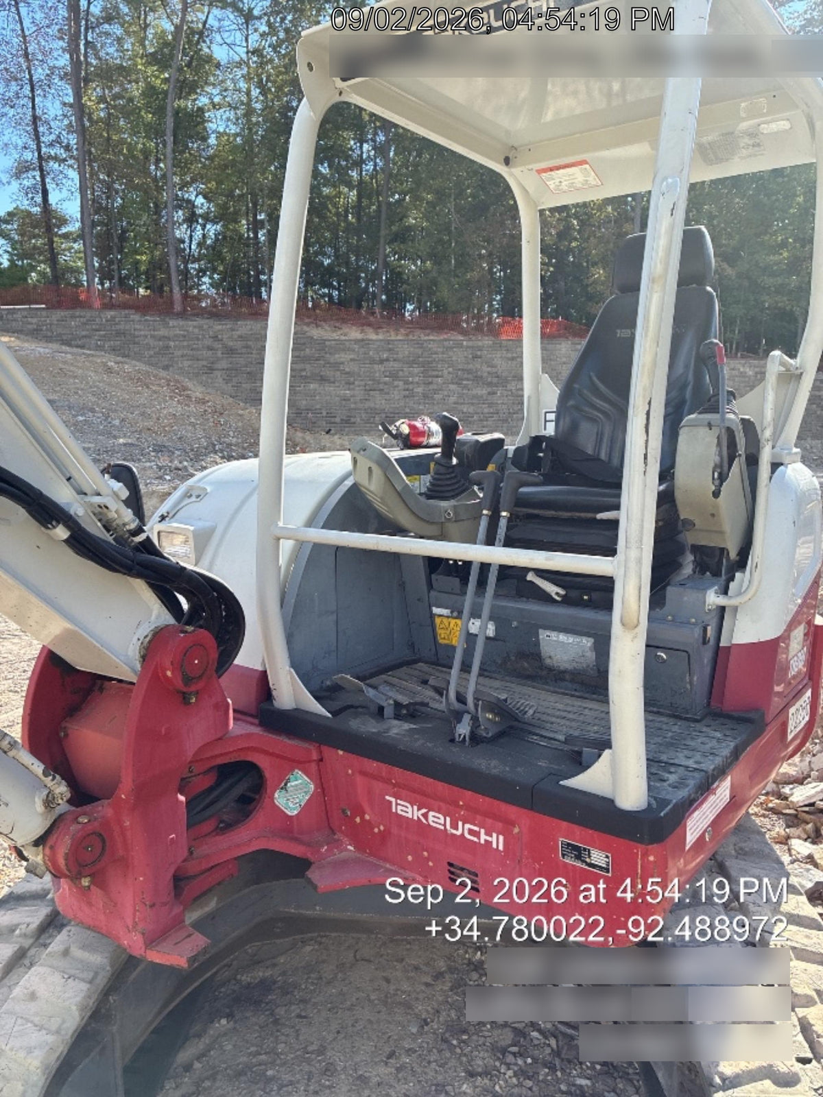 2019 Takeuchi TB260 Takeuchi TB260 Canopy w/Rubber Tracks, Auxiliary Hydraulics, Standard Blade, Manual QC, 12 / 18 / 24" Buckets, Hydraulic Thumb Installed