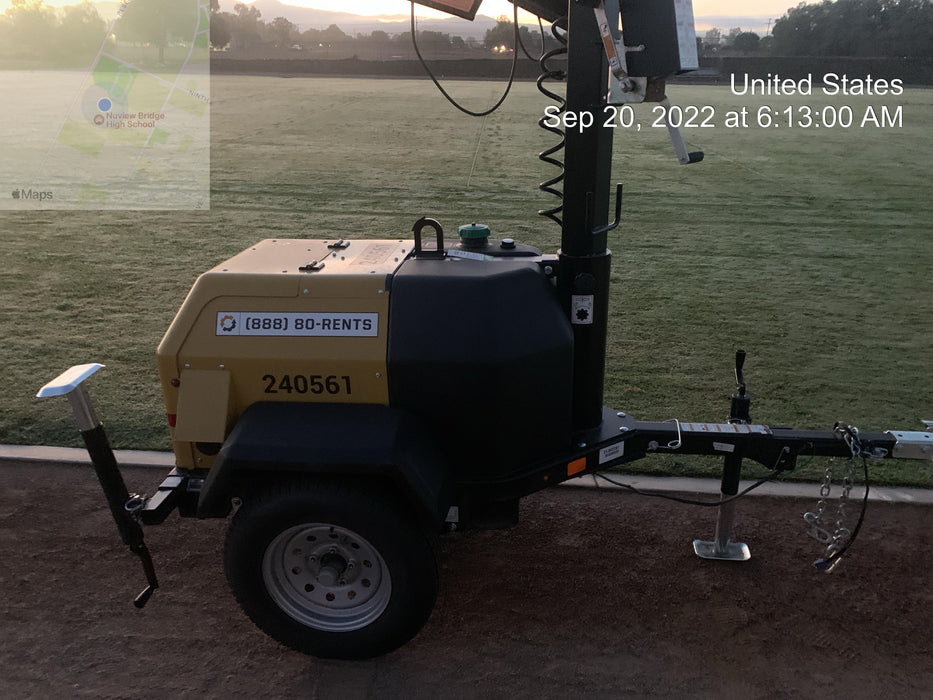 2022 Allmand NLV3GR (4) LED Light Fixture 350W, 23' Vertical Mast, 3kW Prime, Towable, Deep Sea L401, Leveling Jacks, Yanmar T4F 5.8hp