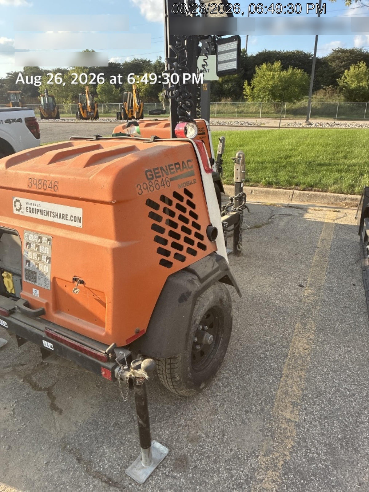 2024 Generac MLT2 Diesel, Flex Switch 120V Input, Powerzone Controller, 
(4) 320W LED Lights, 4kW Generator, 39.9 Gal Fuel Tank, 2" Ball, T3