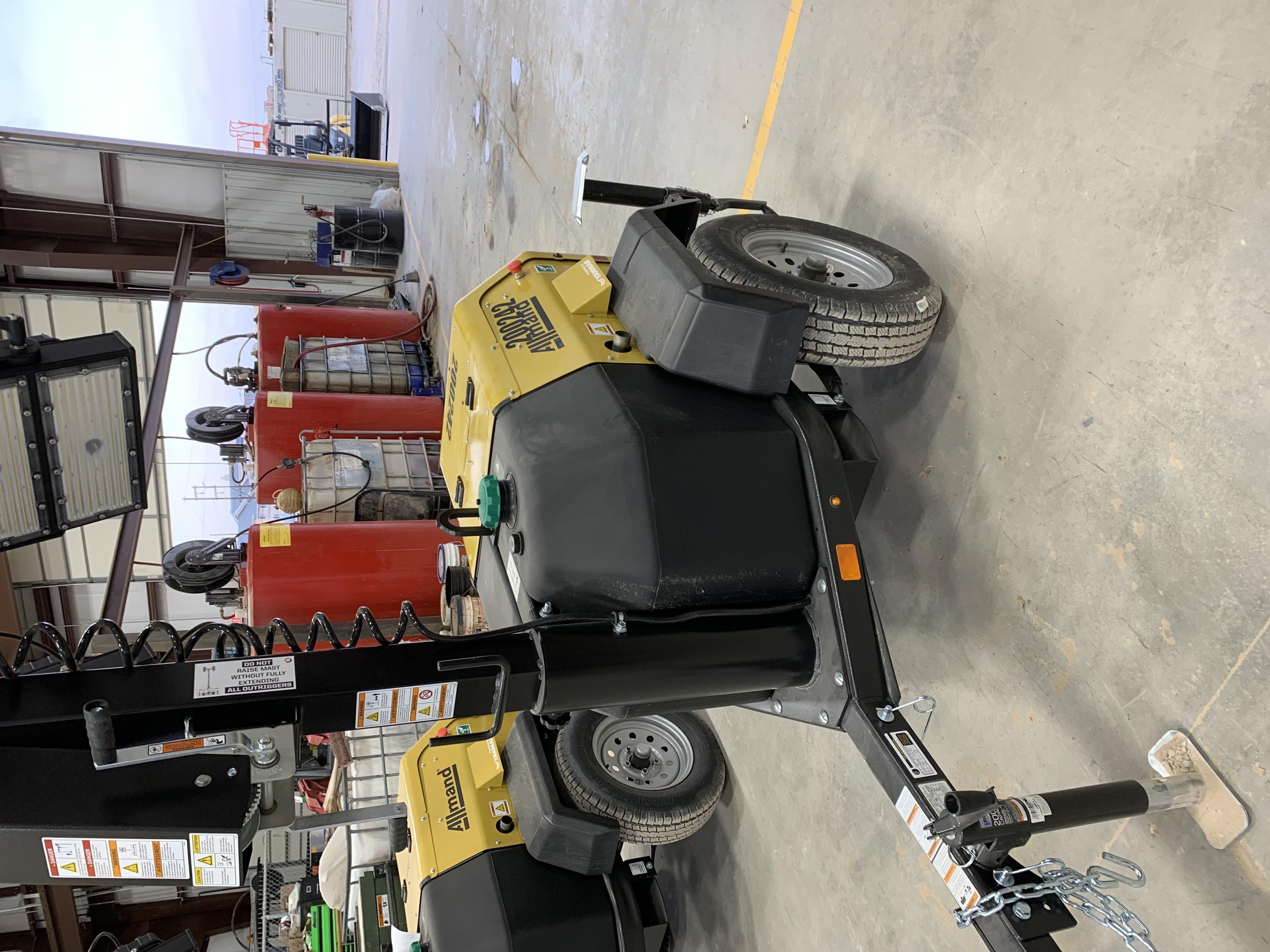 2022 Allmand NLV3GR (4) LED Light Fixture 350W, 23' Vertical Mast, 3kW Prime, Towable, Deep Sea L401, Leveling Jacks, Yanmar T4F 5.8hp