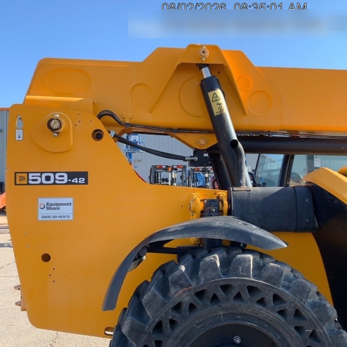 2020 JCB 509-42 Canopy, Solid Tires, Work Lights, Beacon, Aux Hydraulics, Back up Alarm, Lifting Eye, ES Decals