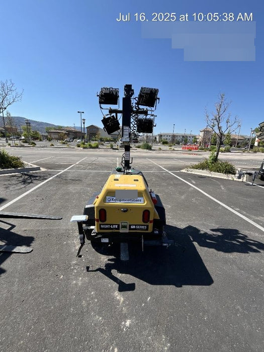 Allmand NLV3GR (4) LED Light Fixture 350W, 23' Vertical Mast, 3kW Prime, Towable, Deep Sea L401, Leveling Jacks, Yanmar T4F 5.8hp