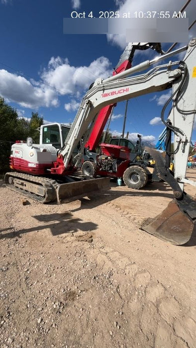 2019 Takeuchi TB290 Cab, AC, Rubber Tracks, Dozer Blade, Travel Alarm, Control Pattern Change Valve, Auxiliary Hydraulics w/18" Quick Coupler Bucket with teeth, 6.2 cu. ft. capacity/24" Quick Coupler Bucket with teeth, 8.6 cu. ft. capacity/36" Quick Coupler Bucket with teeth, 13.4 cu. ft. capacity, Quick Coupler, Hydraulic Thumb Installed