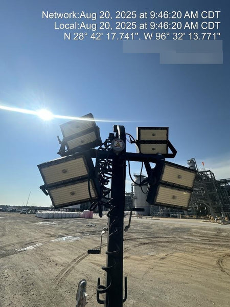 2022 Allmand NLV3GR (4) LED Light Fixture 350W, 23' Vertical Mast, 3kW Prime, Towable, Deep Sea L401, Leveling Jacks, Yanmar T4F 5.8hp