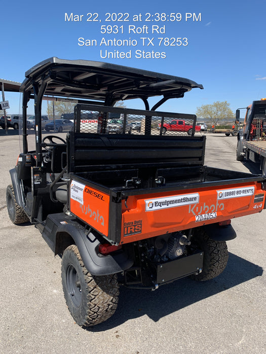 2022 Kubota RTV-X1140W-H Plastic Canopy, Windshield Acrylic Clear, LED Strobe Light, Wire Harness Kit, Back up Alarm