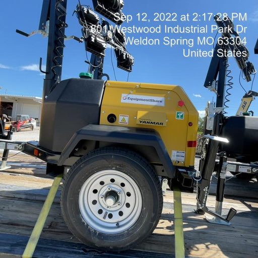 2022 Allmand NLV3GR (4) LED Light Fixture 350W, 23' Vertical Mast, 3kW Prime, Towable, ES Decals, T3