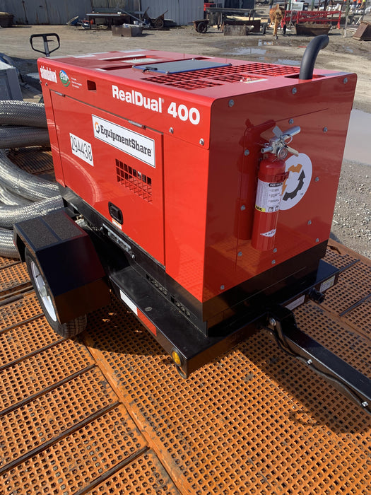 2023 Shindaiwa DGW400MDL Kubota D902 Engine, 23 HP, Dual Op Welder, Wire, Arc, Droop Stick, Tig, and CC Stick Functionality, Simulphase, 3 Phase and 1 Phase Gen Output, Single Axle NB Trlr, Slr Trckl Chrg 12V 12W, Fire Ext