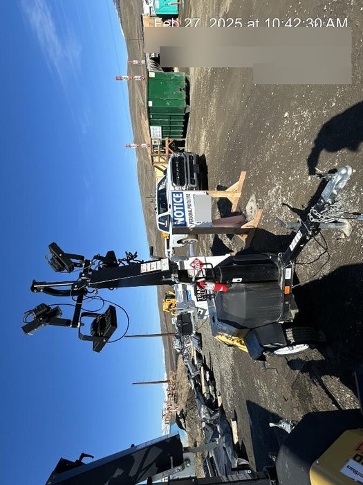 2021 Allmand NLV3GR (4) LED Light Fixture 350W, 23' Vertical Mast, 3kW Prime, Towable, Deep Sea L401, Leveling Jacks, Yanmar T4F 5.8hp