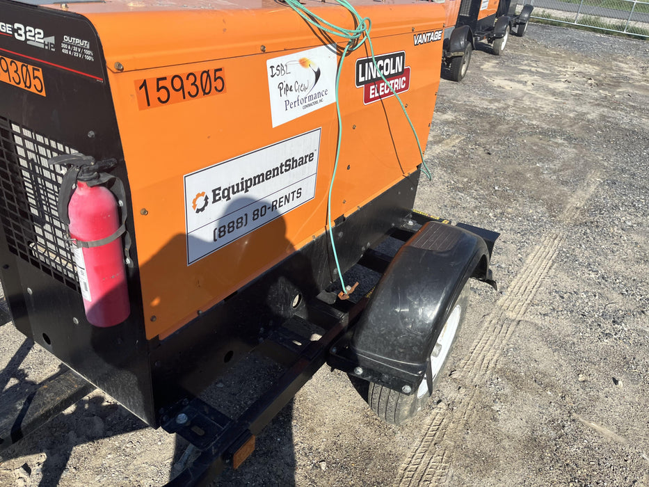 2021 Lincoln Electric Vantage 322 Vantage 322 Ready Pak 3 w/ Decals, ORANGE (includes trailer, cable rack, fender light kit) NO Telematics