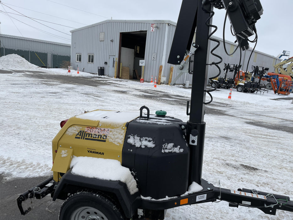 2022 Allmand NLV3GR (4) LED Light Fixture 350W, 23' Vertical Mast, 3kW Prime, Towable, ES Decals, T3