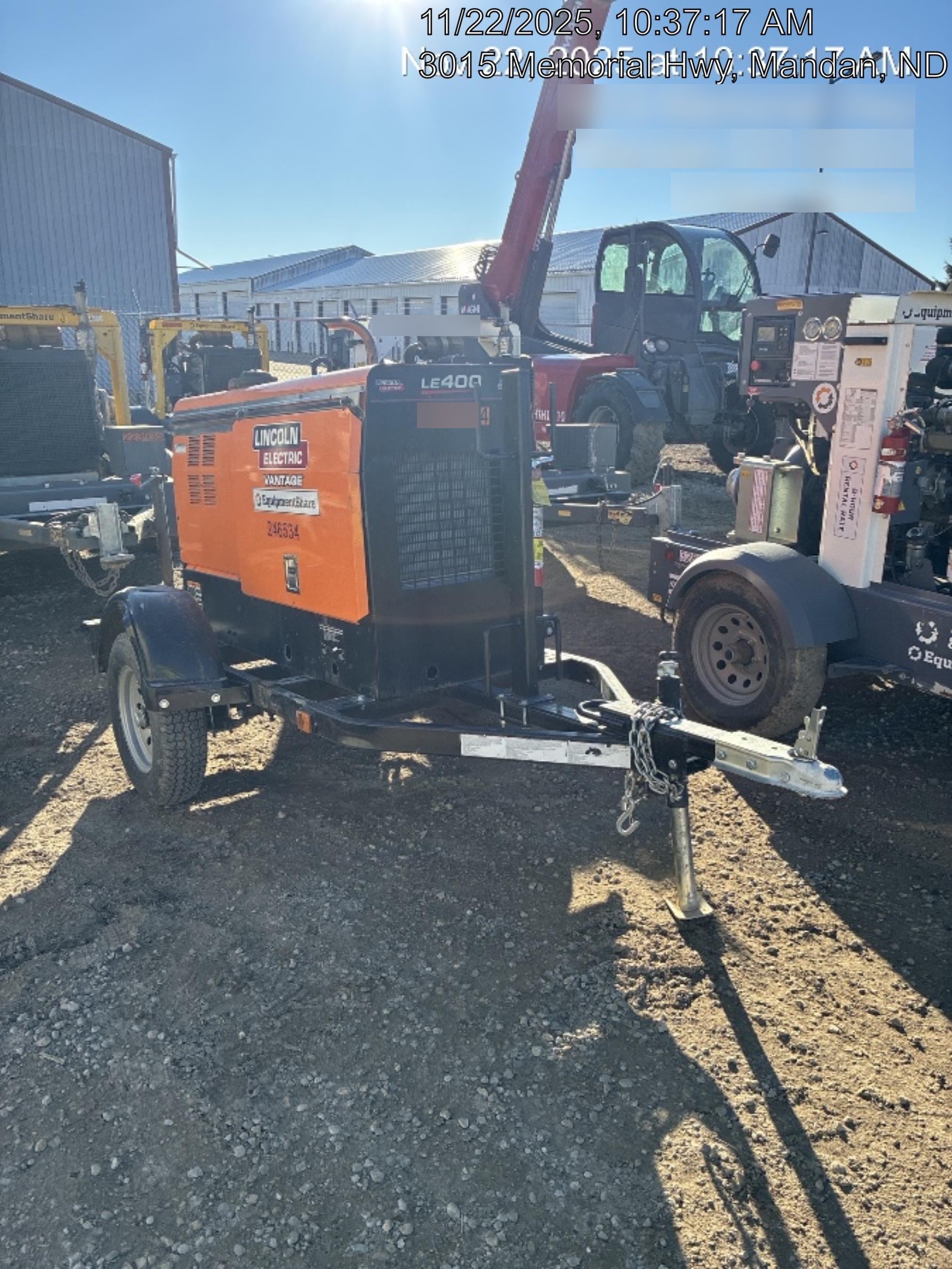 2022 Lincoln Electric LE400 Kubota V1505, Trlr, Cable Rack, Light Kit, ES Decals, T3