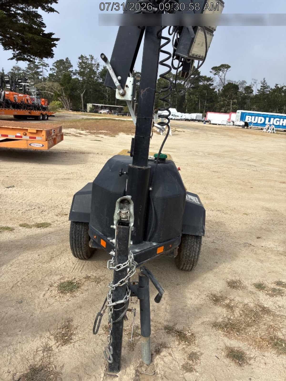 2022 Allmand NLV3GR (4) LED Light Fixture 350W, 23' Vertical Mast, 3kW Prime, Towable, Deep Sea L401, Leveling Jacks, Yanmar T4F 5.8hp