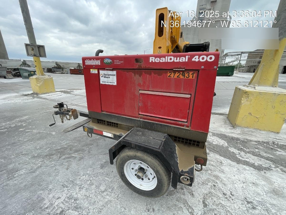 2022 Shindaiwa DGW400MDL Kubota D902 Engine, 23 HP, Dual Op Welder, Wire, Arc, Droop Stick, Tig, and CC Stick Functionality, Simulphase, 3 Phase and 1 Phase Gen Output, Single Axle NB Trlr, Slr Trckl Chrg 12V 12W, Fire Ext