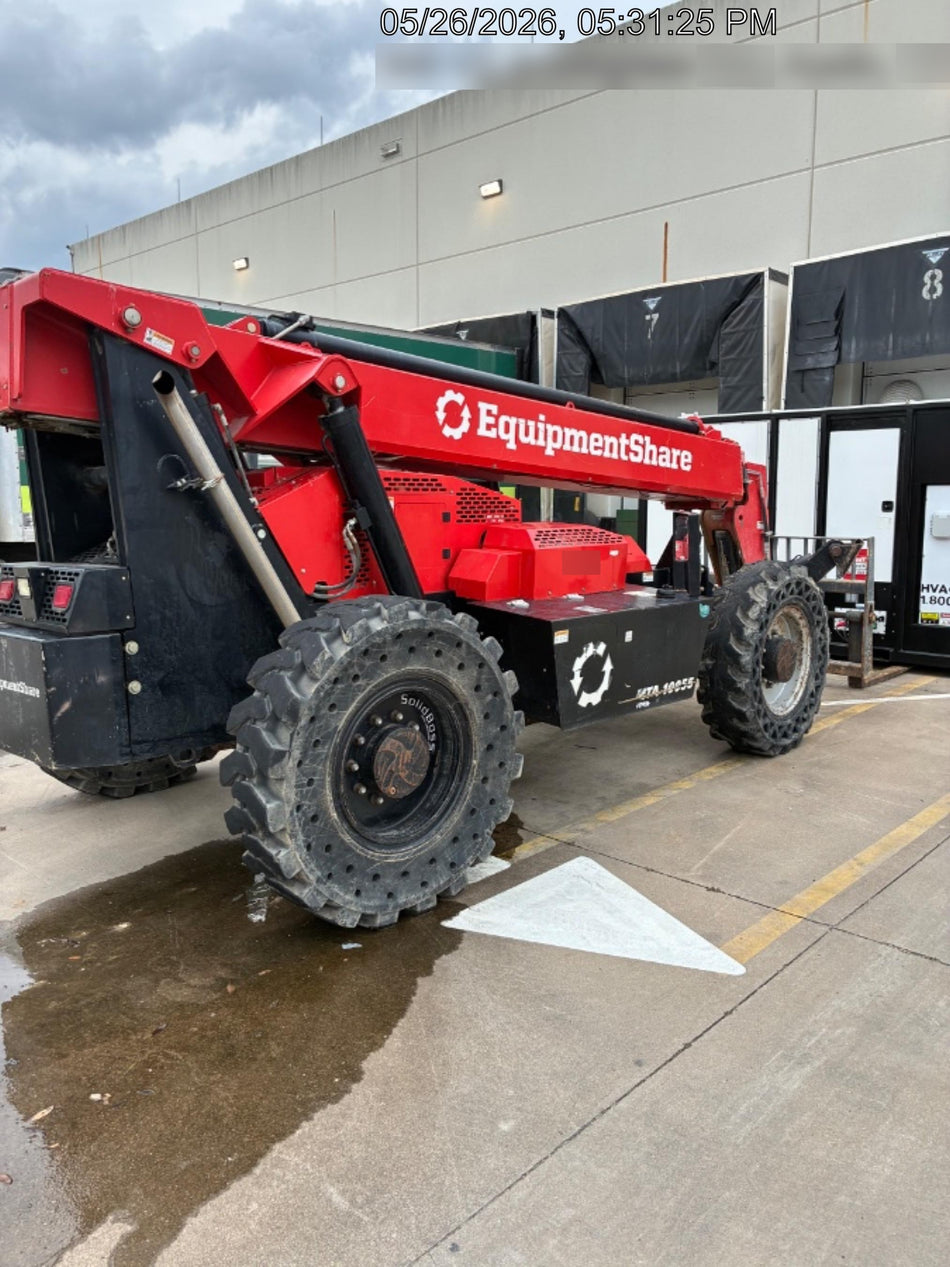 2019 Manitou MTA10055 Canopy, 120 HP, Solid Tires, Work Lights, Lift Hook, Auxiliary Hydraulics 66" Carriage and 60" Forks