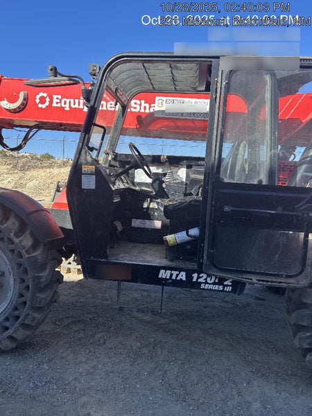 2019 Manitou MTA12042 120hp T4F, Cab/Heat/Air, Cab and Boom LED work lights, Auxiliary Hydraulics, Solid Tires, Amber strobe, Lift Hook 66" Carriage, 60" Forks