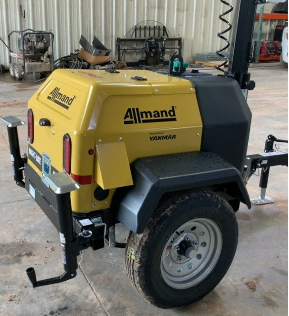 2022 Allmand NLV3GR (4) LED Light Fixture 350W, 23' Vertical Mast, 3kW Prime, Towable, ES Decals, T3