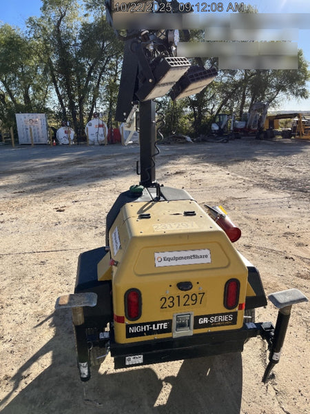 2022 Allmand NLV3GR (4) LED Light Fixture 350W, 23' Vertical Mast, 3kW Prime, Towable, Deep Sea L401, Leveling Jacks, Yanmar T4F 5.8hp