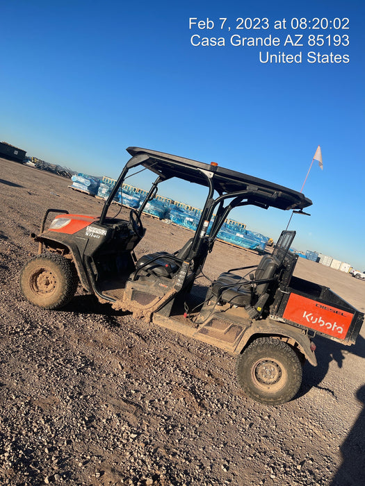 2022 Kubota RTV-X1140W-H Plastic Canopy, Windshield Acrylic Clear, LED Strobe Light, Wire Harness Kit, Back up Alarm