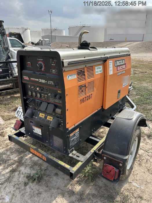 2021 Lincoln Electric Vantage 322 Vantage 322 Ready Pak 3 w/ Decals, ORANGE (includes trailer, cable rack, fender light kit) NO Telematics