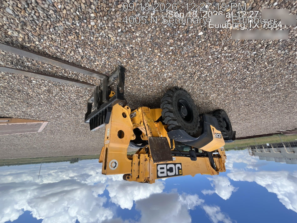 2019 JCB 512-56 109 HP w/Open ROPS, Beacon, Aux Hydraulics, Worklights, Solid Tires w/66" Carriage/60" Forks