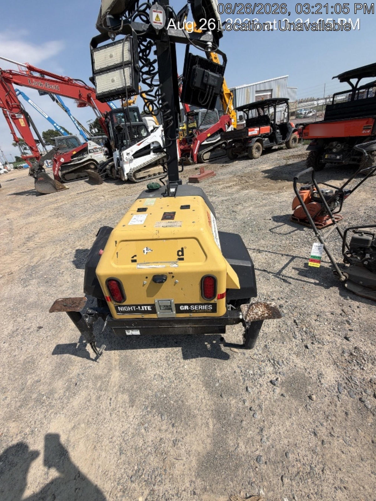 2021 Allmand NLV3GR (4) LED Light Fixture 350W, 23' Vertical Mast, 3kW Prime, Towable, Deep Sea L401, Leveling Jacks, Yanmar T4F 5.8hp