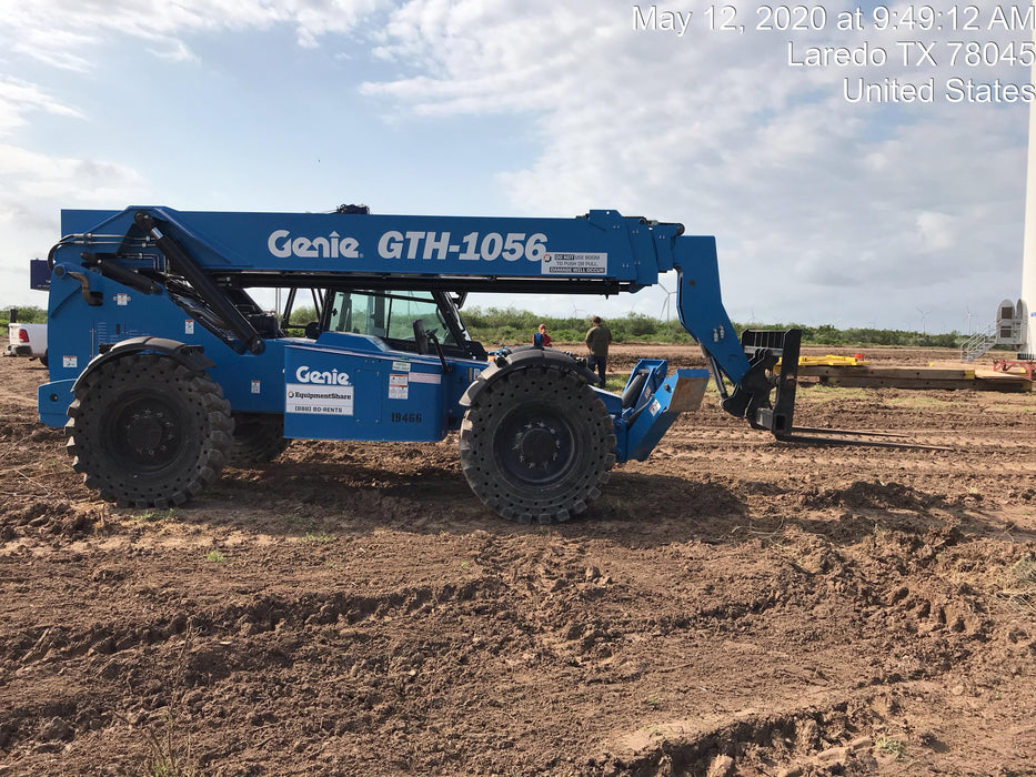 2018 Genie GTH-1056 Genie GTH-1056 w/Enclosed Cab w/HVAC, Work Lights, Solid Tires, Beacon, 60" Carriage and Forks