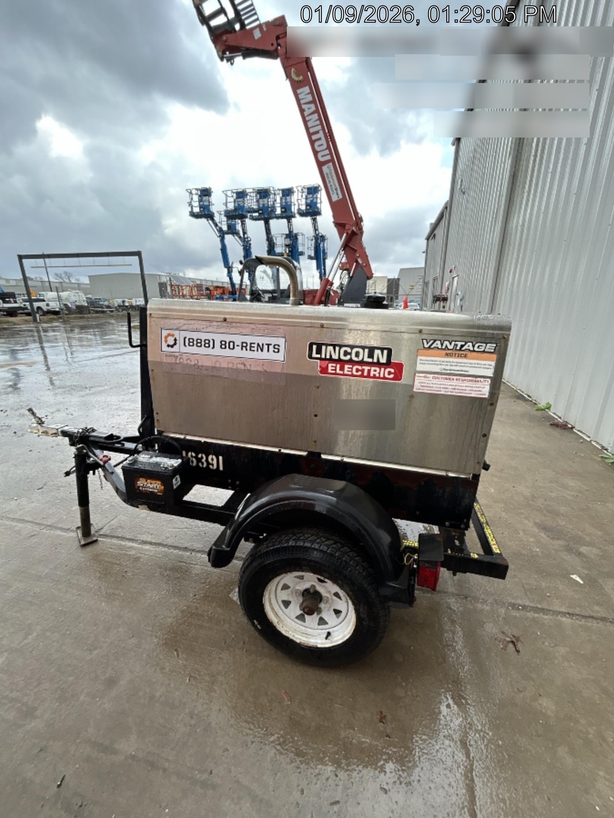 2018 Lincoln Electric Vantage 322 Lincoln Vantage 322 Welder Ready Pak 3 - Vantage 322, Trailer, Fender and light kit, Cable rack