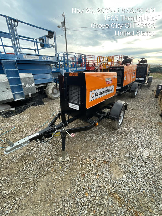 2021 Lincoln Electric Vantage 322 Vantage 322 Ready Pak 3 w/ Decals, ORANGE (includes trailer, cable rack, fender light kit) NO Telematics