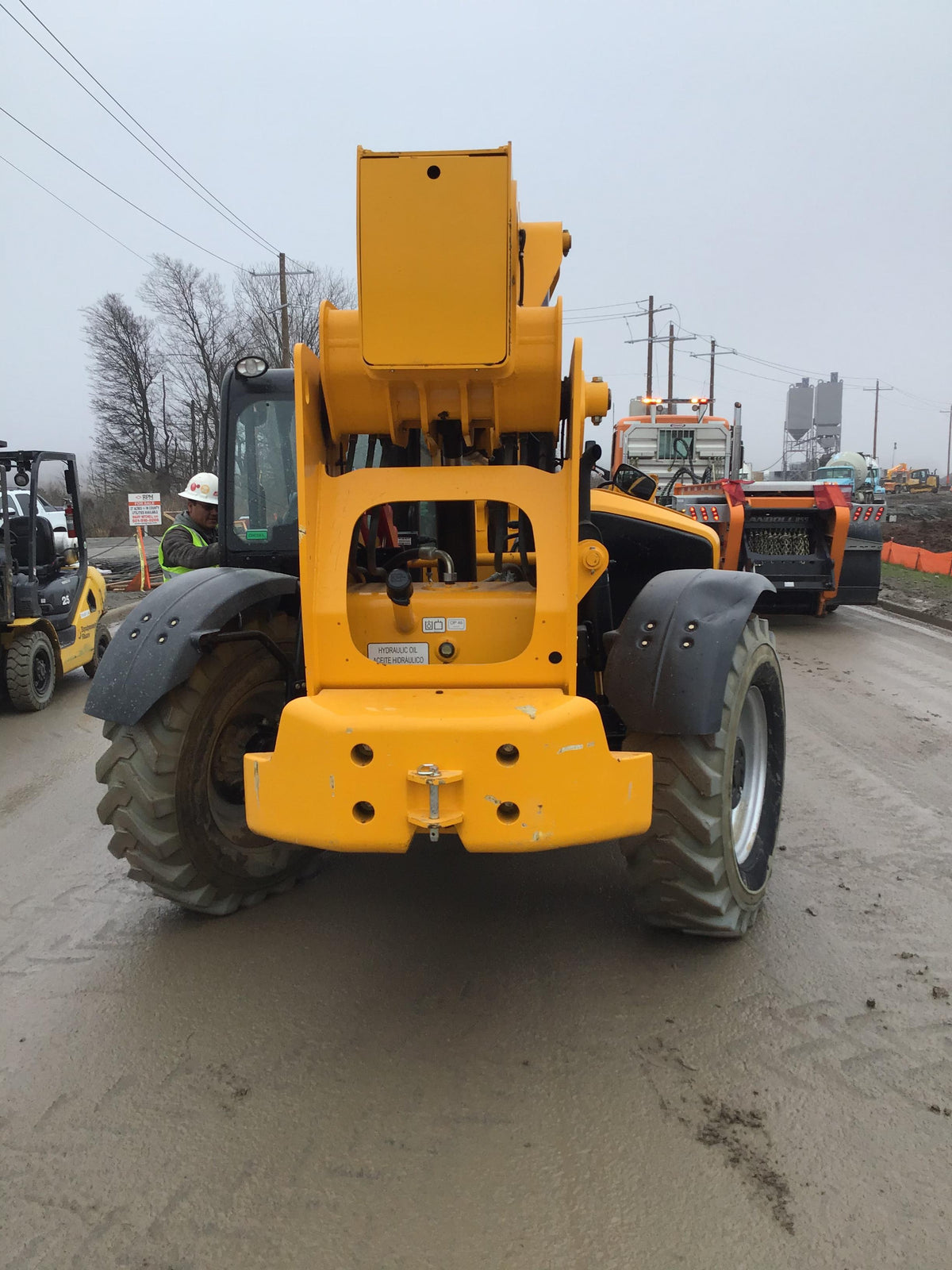 2019 JCB 510-56 74 HP w/Open ROPS, Beacon, Aux Hydraulics, Worklights, Solid Tires 60" Carriage/Forks