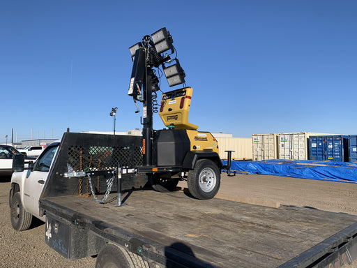 2022 Allmand NLV3GR (4) LED Light Fixture 350W, 23' Vertical Mast, 3kW Prime, Towable, Deep Sea L401, Leveling Jacks, Yanmar T4F 5.8hp