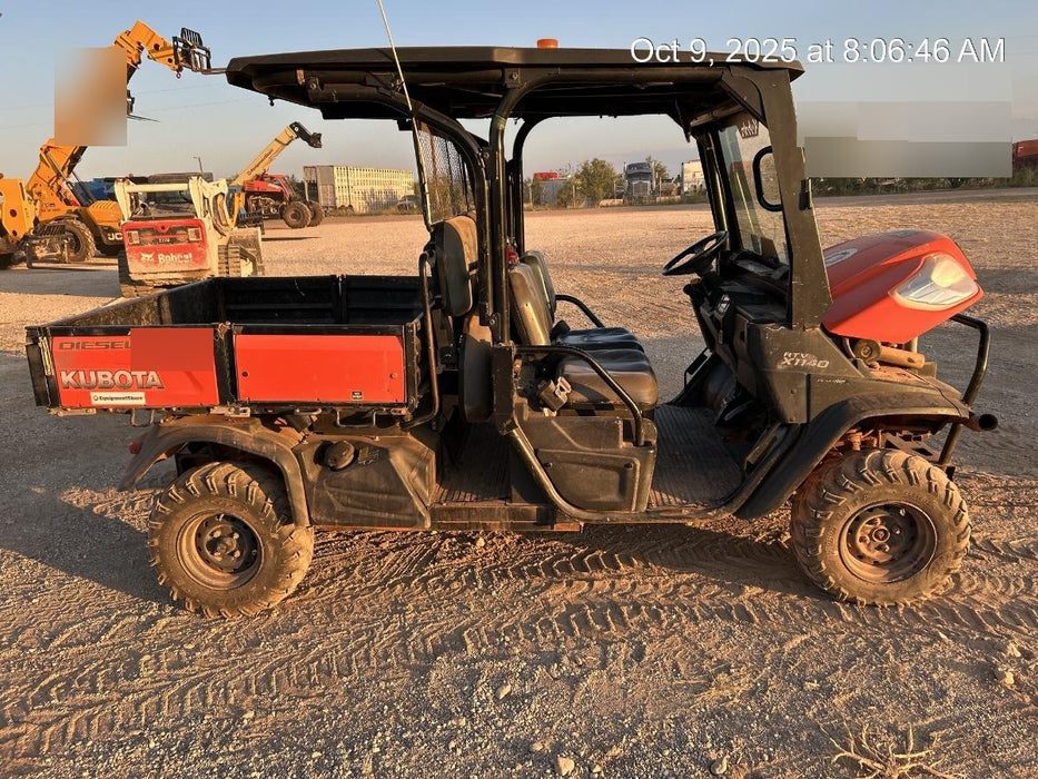 2019 Kubota RTV-X1140 4wd Utility Cart, LED Strobe, Windshield Tempered Glass, Plastic Canopy, Wire Harness Kit, Backup Alarm