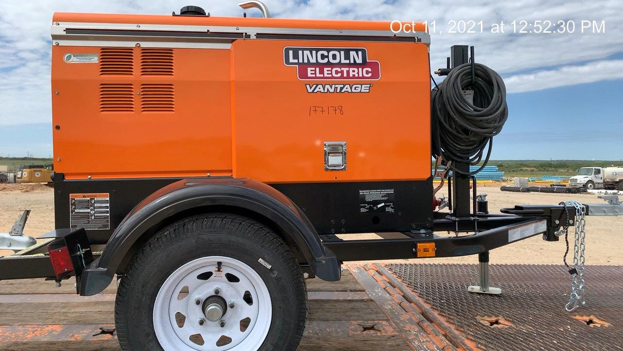 2021 Lincoln Electric Vantage 322 Vantage 322 Ready Pak 3 w/ Decals, ORANGE (includes trailer, cable rack, fender light kit) NO Telematics