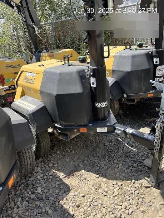 2022 Allmand NLV3GR (4) LED Light Fixture 350W, 23' Vertical Mast, 3kW Prime, Towable, ES Decals, T3