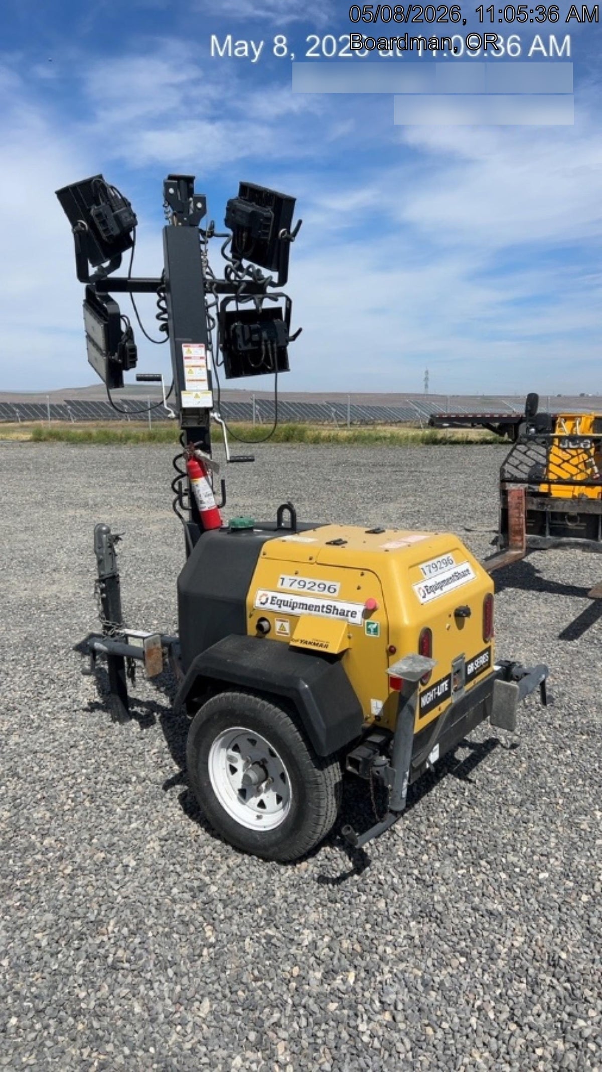 Allmand NLV3GR (4) LED Light Fixture 350W, 23' Vertical Mast, 3kW Prime, Towable, Deep Sea L401, Leveling Jacks, Yanmar T4F 5.8hp